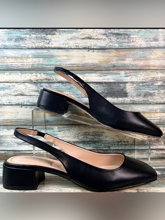 Charles By Charles David Shoes - Charles David Slingback Pumps Womens 9M Black Faux Leather Dress Formal Shoes